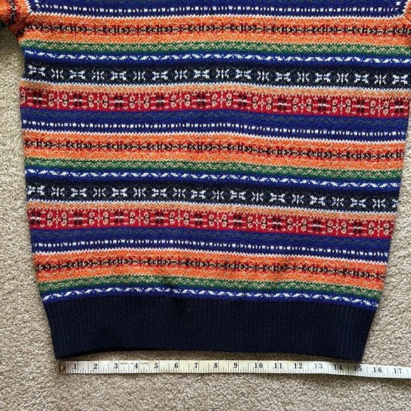 Tommy Hilfiger Colorful Striped Ski Lux Cotton Pullover Sweater Mens Small - Picture 6 of 8